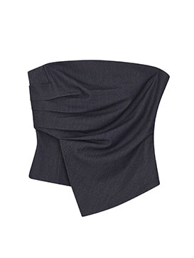 tube tops high waist casual pants denim setup