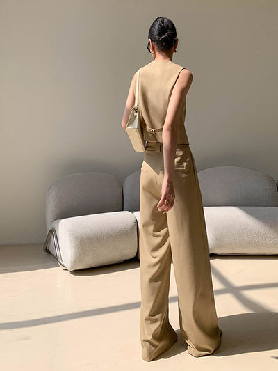 sleeveless vest casual pants set up