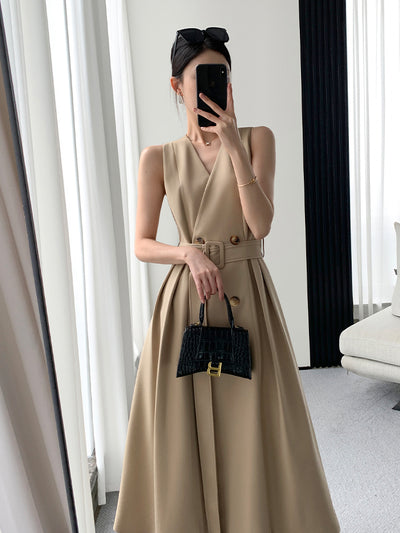 trench jacket long dress setup