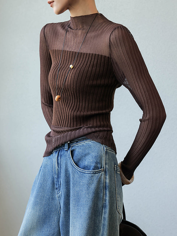 see through long sleeve tops
