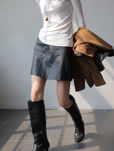 leather mini skirt