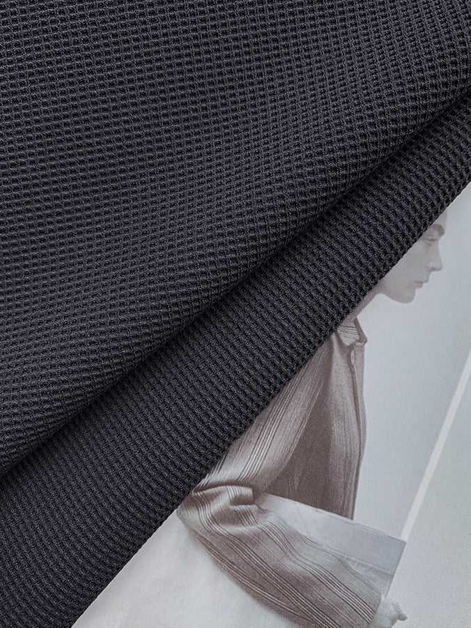 sleeveless waffle deep gray one piece