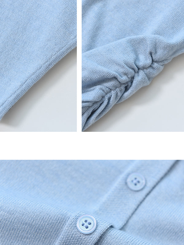 v neck button summer knit tops