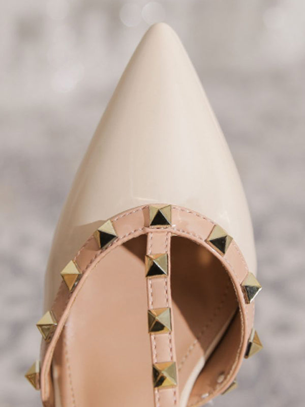 pointed toe studded mules