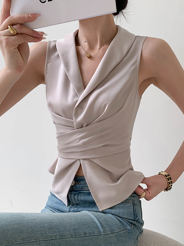 waist slim v neck vest