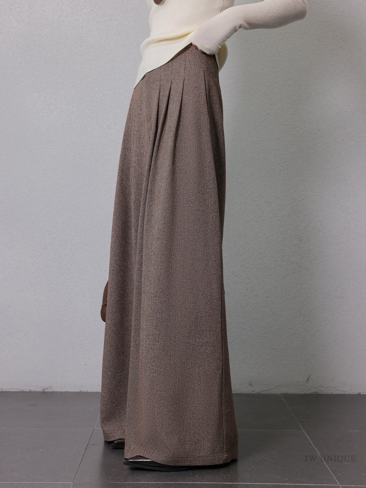 high end wide leg tuck pants