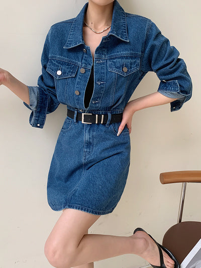 denim tight mini one piece