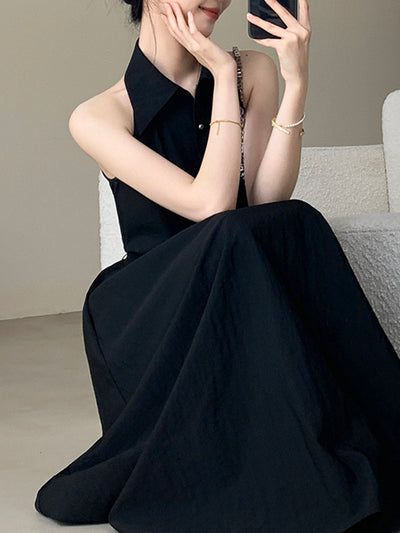 sleeveless shirt long dress