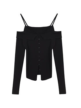 off shoulder camisole style slim fit tops