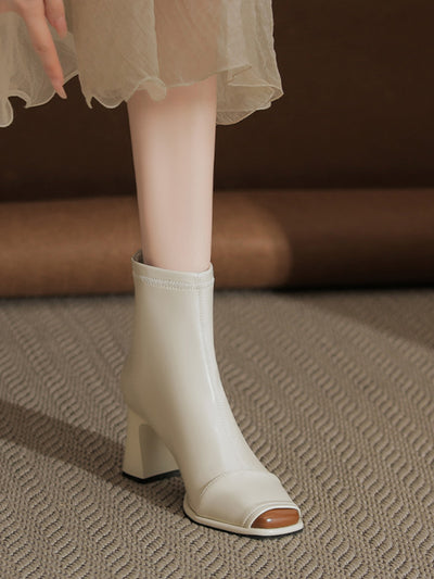thick heel toes brown martin boots