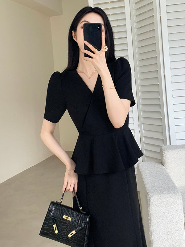 peplum mermaid skirt style dress