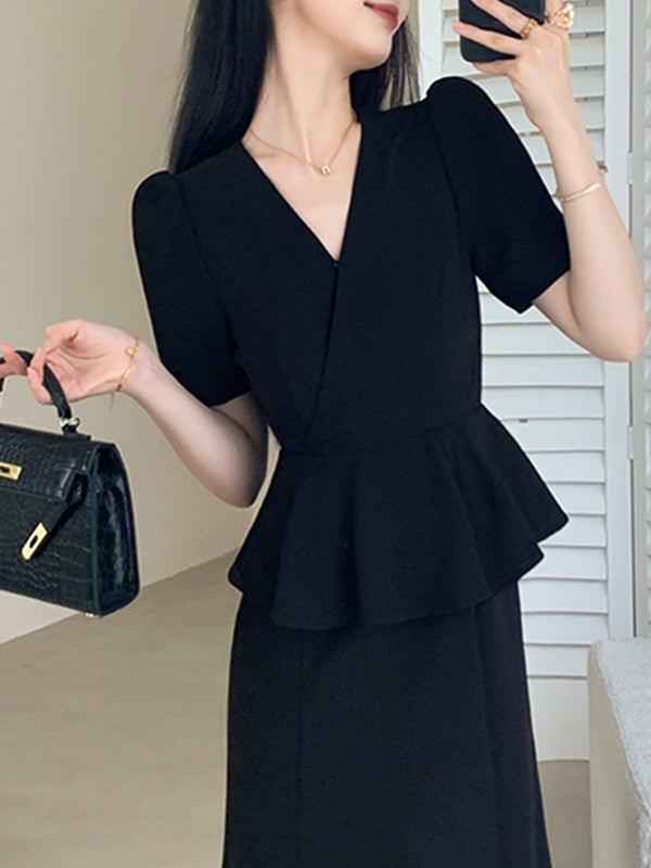 peplum mermaid skirt style dress