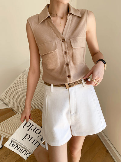 sleeveless vest shirt tops