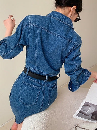 denim tight mini one piece