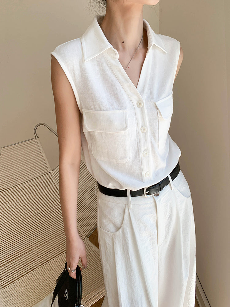 sleeveless vest shirt tops