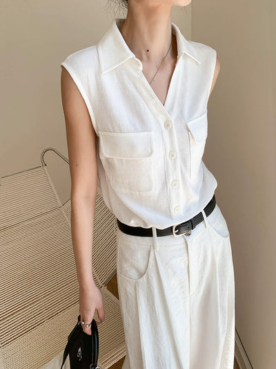 sleeveless vest shirt tops