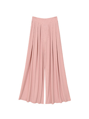 high waist smooth wide long pants