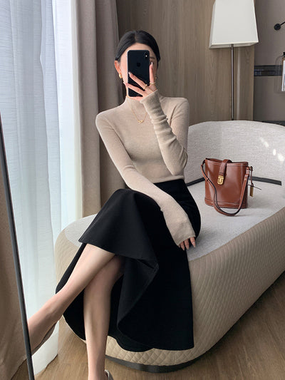 mermaid black long skirt