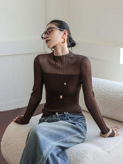 see through long sleeve tops