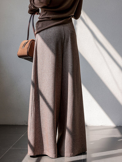 high end wide leg tuck pants