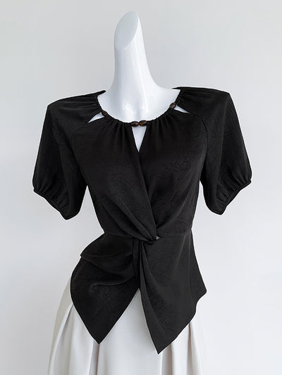 puff sleeve niche design tops