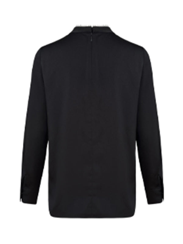 pearl neck black shirt