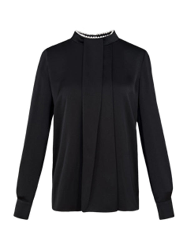 pearl neck black shirt