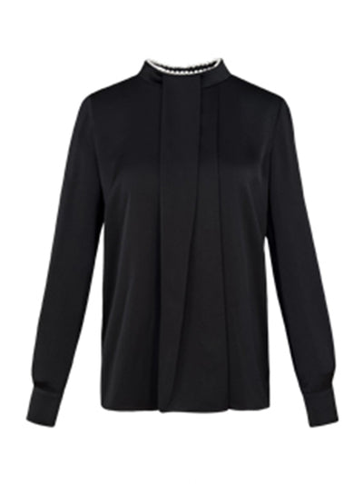 pearl neck black shirt