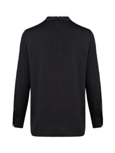 pearl neck black shirt