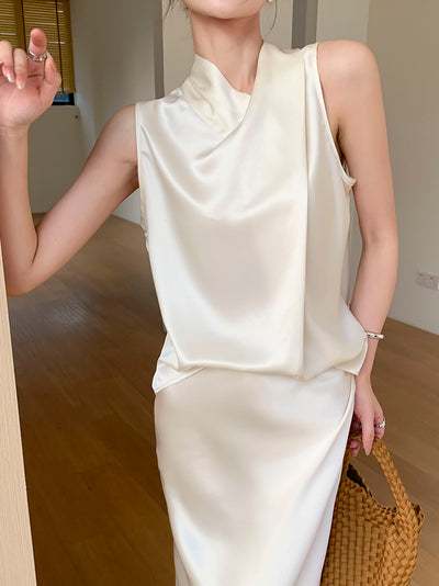 satin back ribbon sleeveless