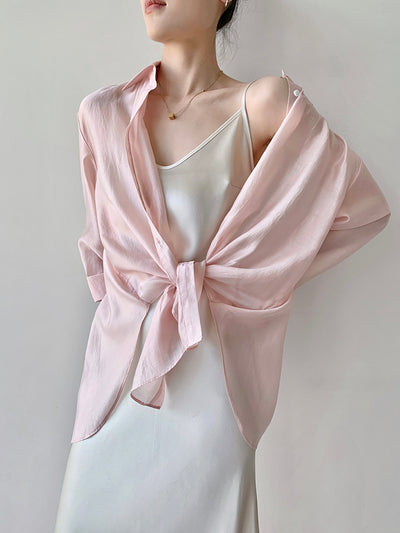 back open sheer shirt