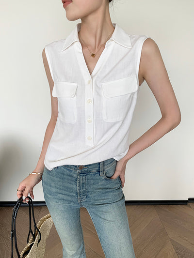 sleeveless vest shirt tops