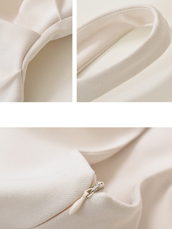 square neck slim fit a line long dress