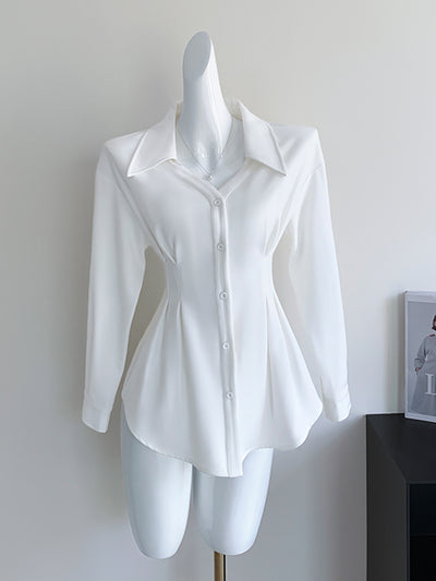 white chic shirt  long sleeve tops