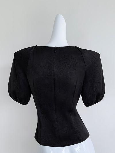 puff sleeve niche design tops