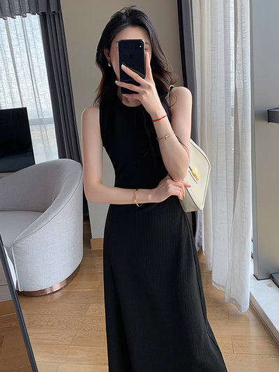 sleeveless slim style long dress