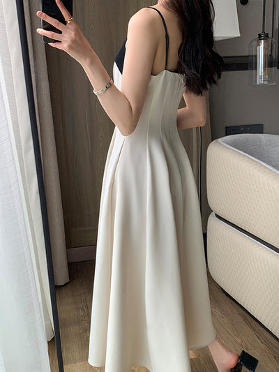 french white long one piece
