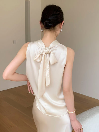 satin back ribbon sleeveless