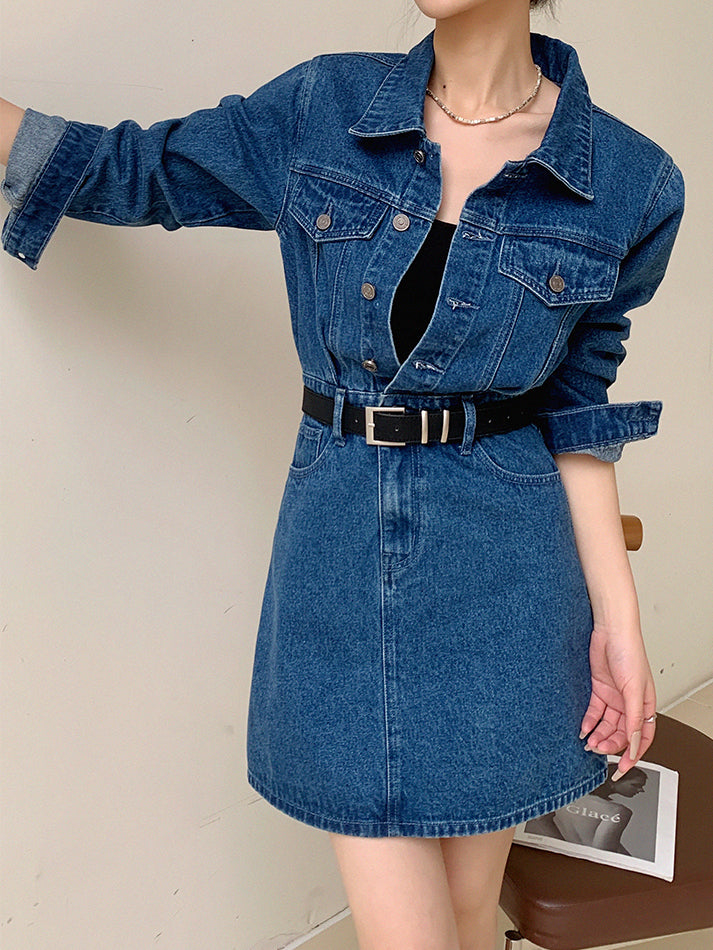 denim tight mini one piece