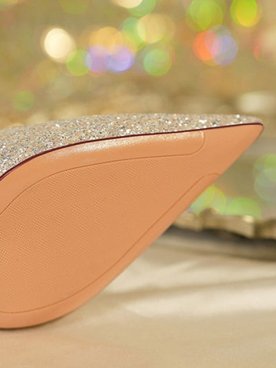 pearl strap crystal diamond pumps