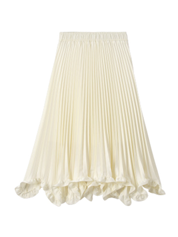 flower petal style pleats skirt