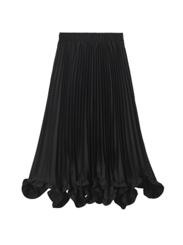 flower petal style pleats skirt