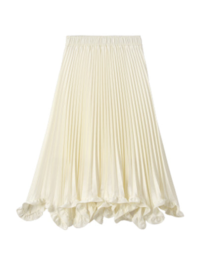 flower petal style pleats skirt