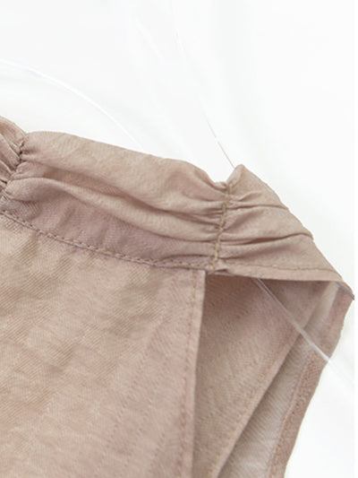 milk tea sleeveless tops and wide pants set up