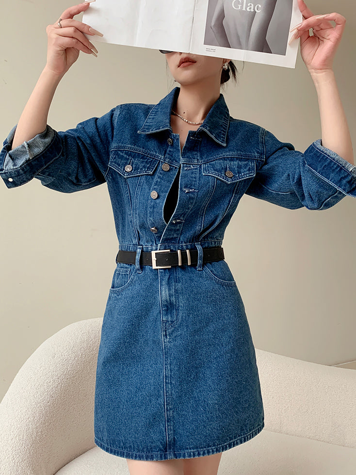 denim tight mini one piece