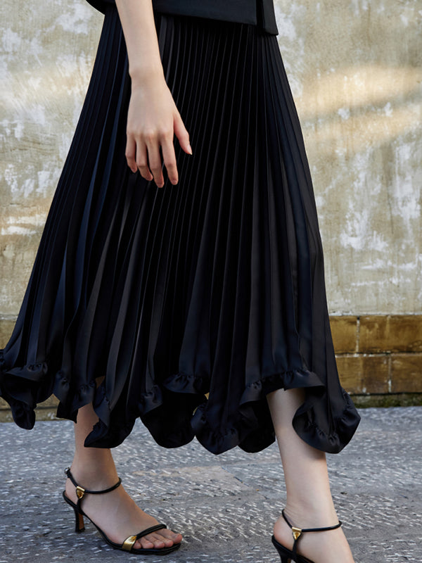 flower petal style pleats skirt