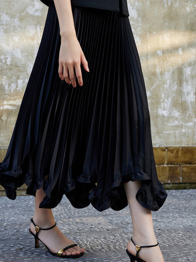 flower petal style pleats skirt