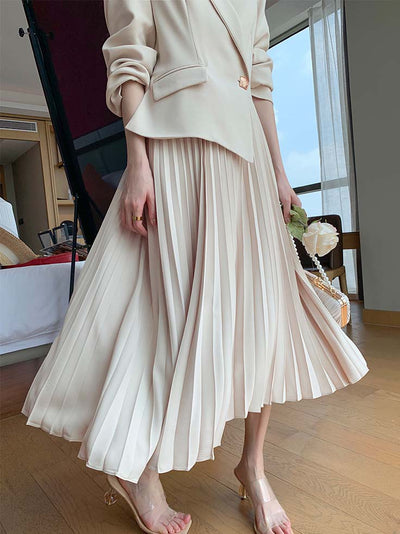 suit style pleated skirt one piece
