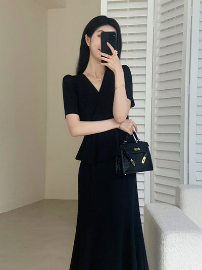 peplum mermaid skirt style dress