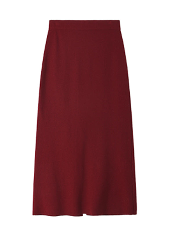 peplum knit tops skirt setup